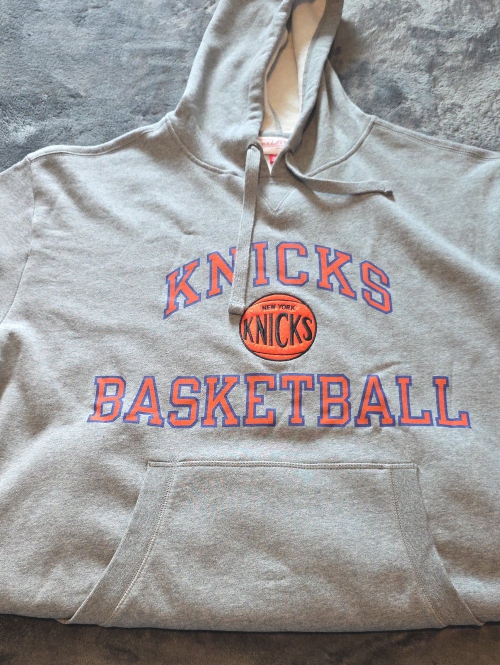 NBA Gray New York Knicks Basketball Short Sleeze Hoodie